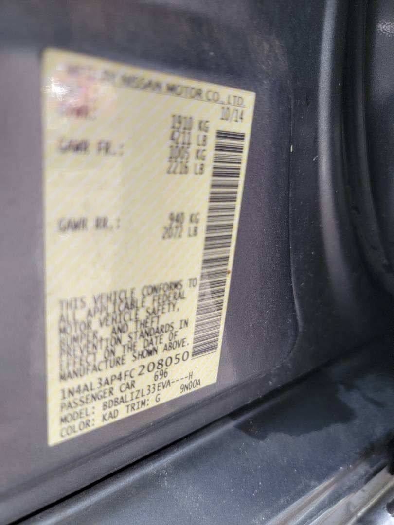 2015 NISSAN ALTIMA — 114149 Miles — Lot FC208050 — Main - Marhaba Auctions Used Cars - Image 10