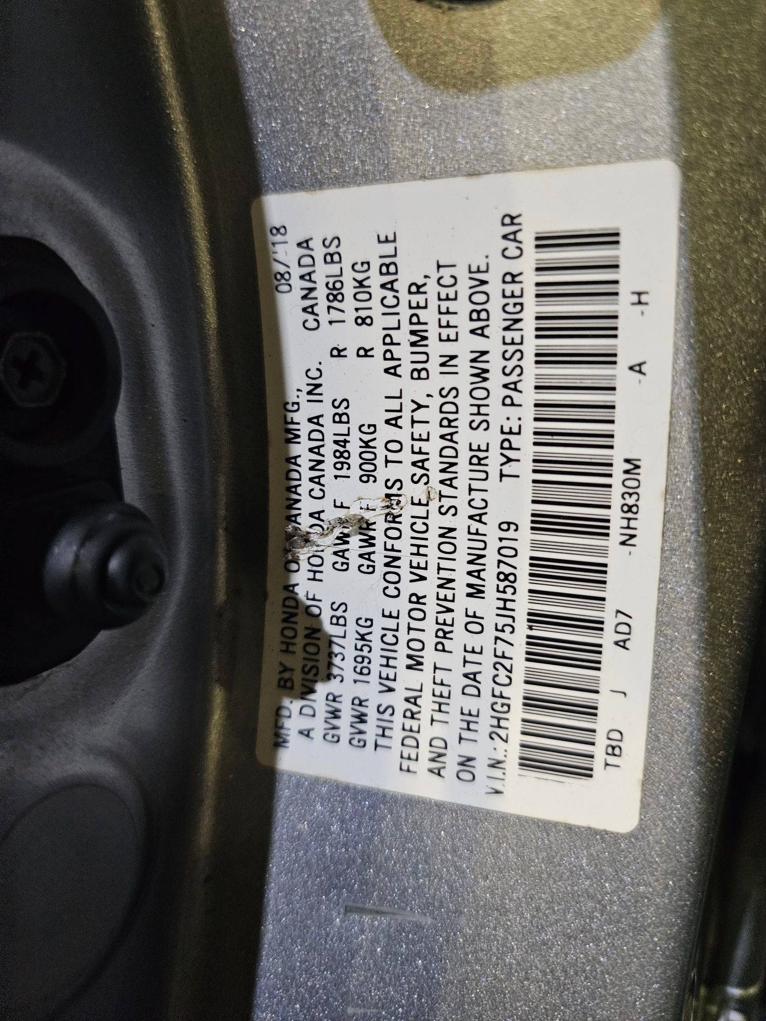 HONDA CIVIC 2018 - Marhaba Auction Used Cars - Image 10