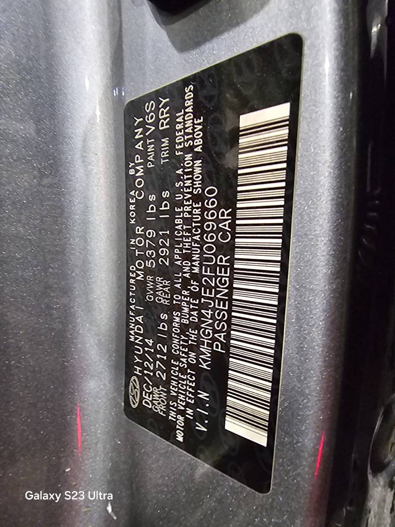 2015 HYUNDAI GENESIS — 138311 Miles — Lot U069660 — Main - Marhaba Auctions Used Cars - Image 9