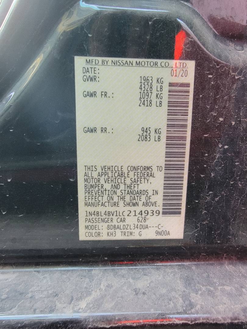 2020 NISSAN ALTIMA — 144137 Miles — Lot C214939 — Main - Marhaba Auctions Used Cars - Image 9