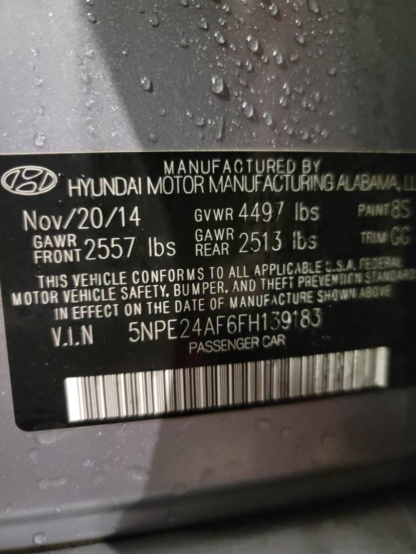 2015 HYUNDAI SONATA — 159679 Miles — Lot 38134723 - Marhaba Auctions Used Cars - Image 9