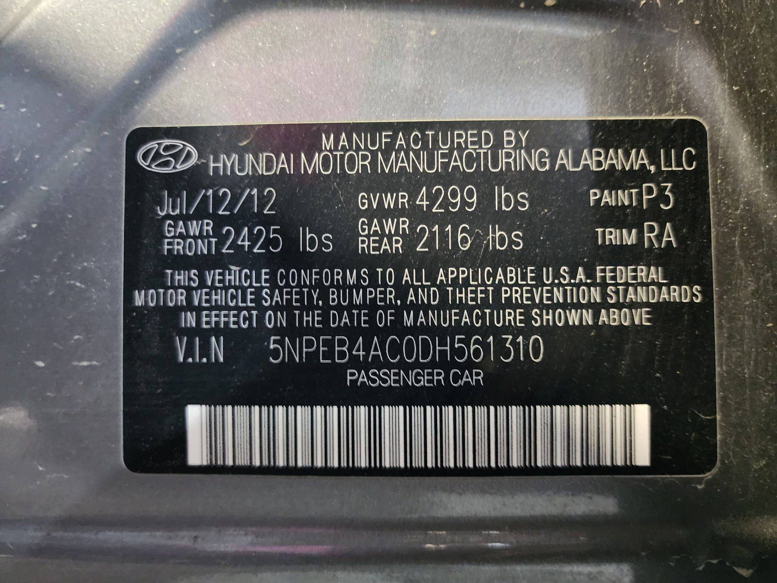 2013 HYUNDAI SONATA — 119097 Miles — Lot 55135294 — Ind. 12 - Marhaba Auctions Used Cars - Image 9