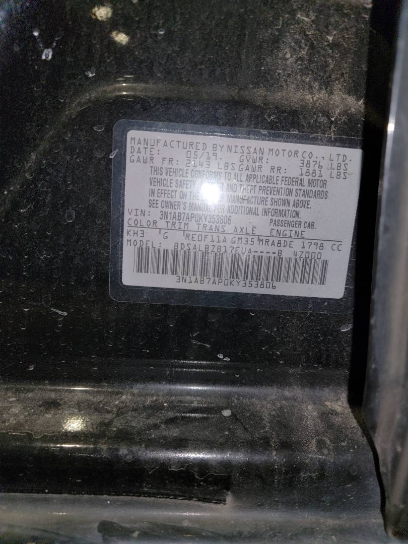 2019 NISSAN SENTRA — 114465 Miles — Lot 0KY353806 - Marhaba Auctions Used Cars - Image 10