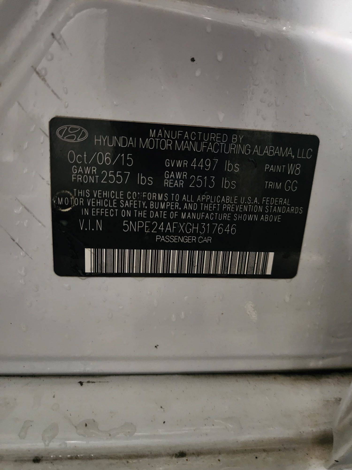 2016 HYUNDAI SONATA — 155562 Miles — Lot 4515105025 - Marhaba Auctions Used Cars - Image 8