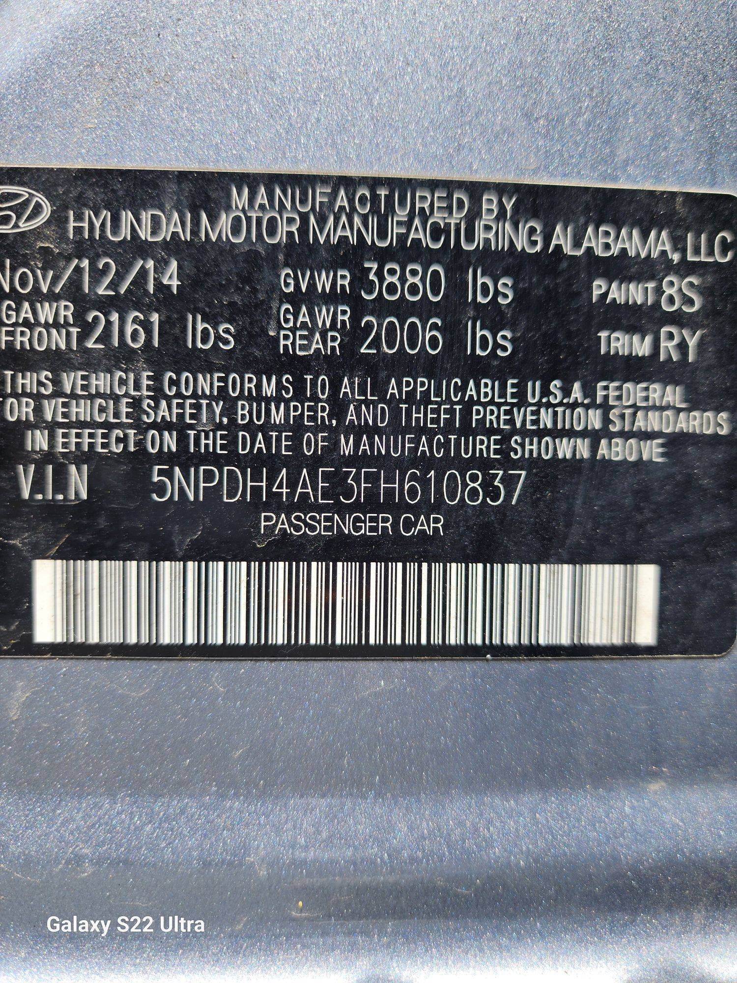 2015 HYUNDAI ELANTRA — 148639 Miles — Lot 40435914 - Marhaba Auctions Used Cars - Image 7