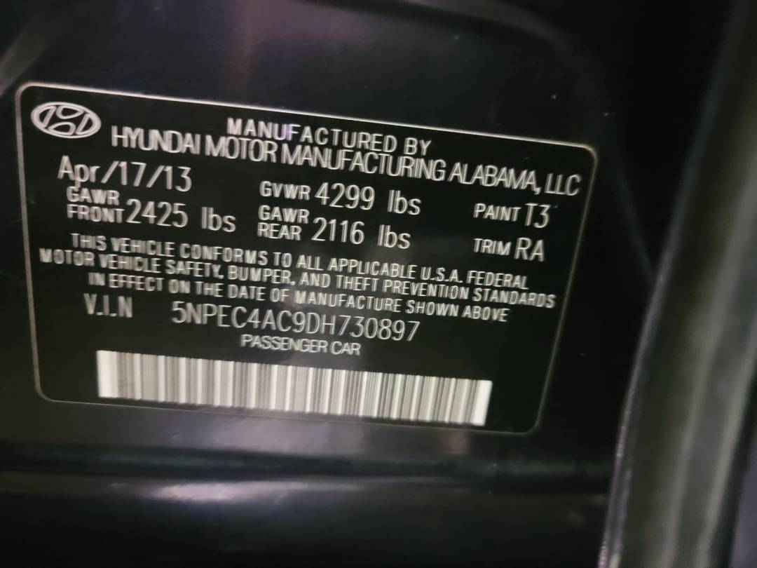 2013 HYUNDAI SONATA — 151999 Miles — Lot H730897 - Marhaba Auctions Used Cars - Image 9