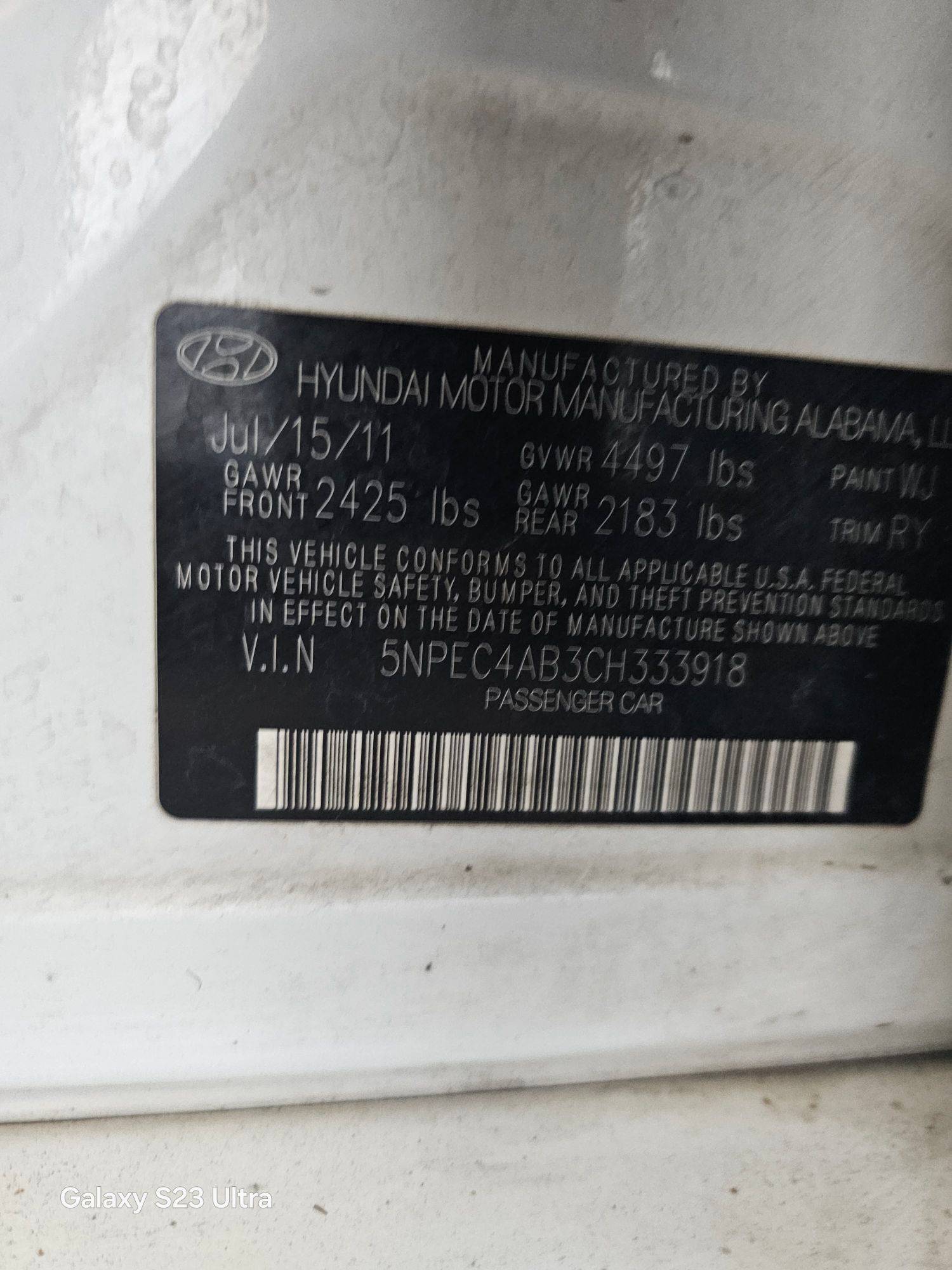 HYUNDAI SONATA 2012 - Marhaba Auction Used Cars - Image 10