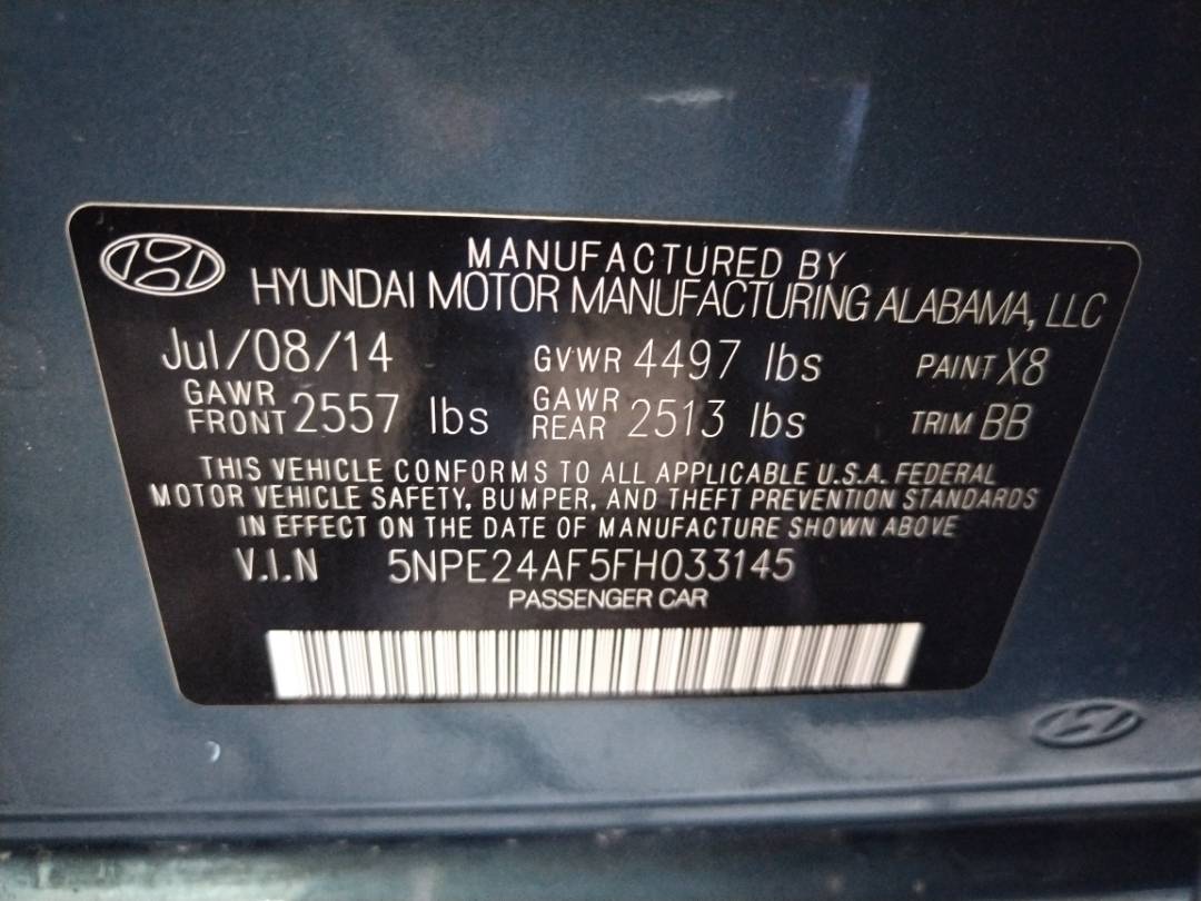 2015 HYUNDAI SONATA — 82907 Miles — Lot 66184923 - Marhaba Auctions Used Cars - Image 8