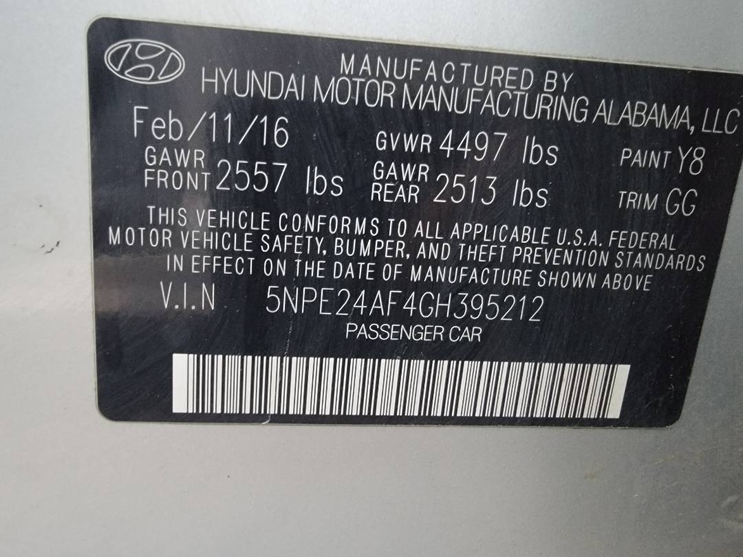 2016 HYUNDAI SONATA — 164040 Miles — Lot 50816564 — Main - Marhaba Auctions Used Cars - Image 9