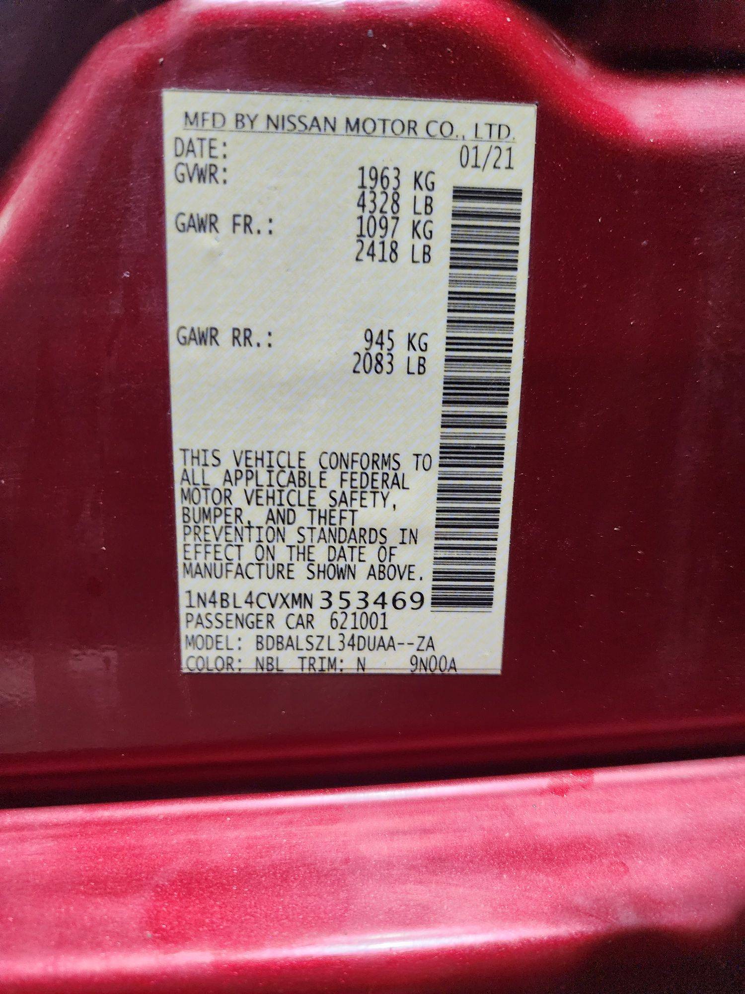 NISSAN ALTIMA 2021 - Marhaba Auction Used Cars - Image 11