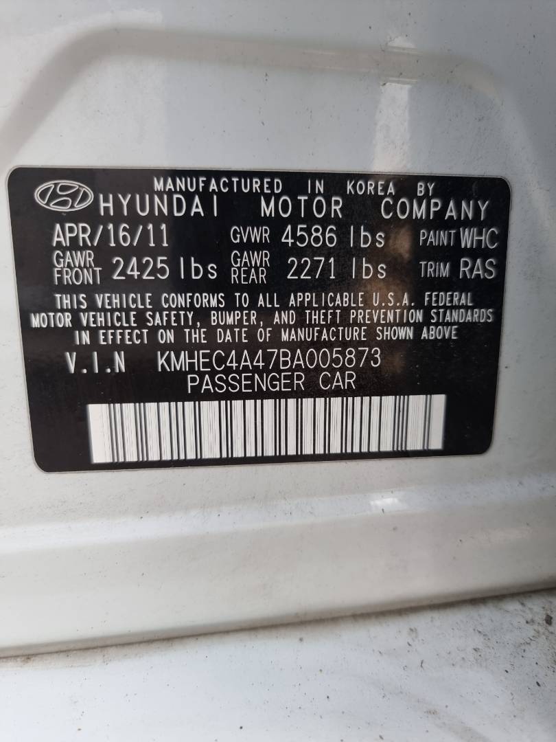 2011 HYUNDAI SONATA — 156085 Miles — Lot 125487 — Ind. 12 - Marhaba Auctions Used Cars - Image 9