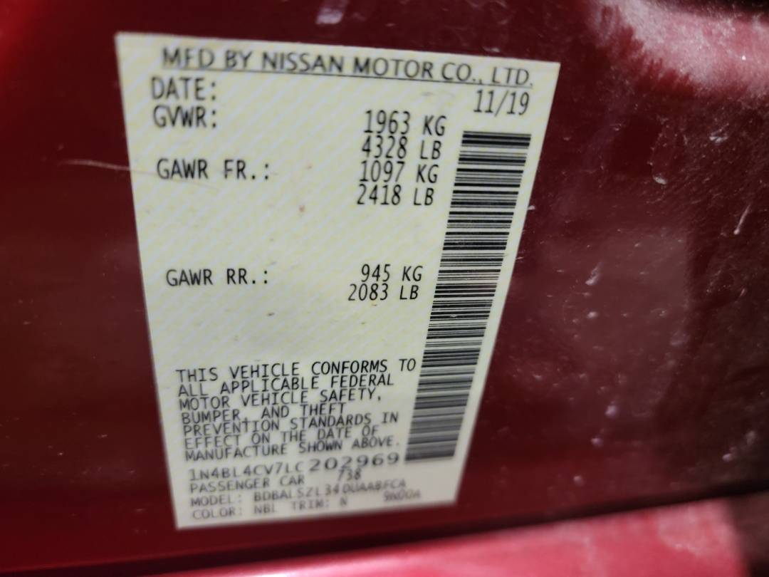 2020 NISSAN ALTIMA — 65583 Miles — Lot C202969 - Marhaba Auctions Used Cars - Image 7