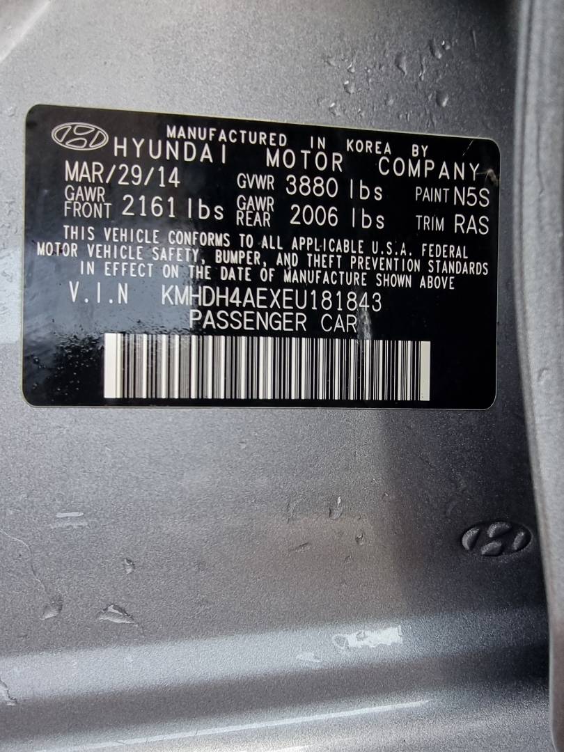 2014 HYUNDAI ELANTRA — 210680 Miles — Lot 125487 — Ind. 12 - Marhaba Auctions Used Cars - Image 9