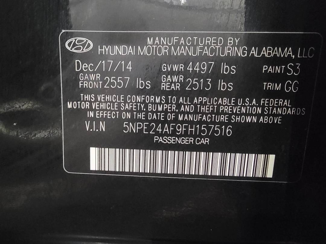 2015 HYUNDAI SONATA — 183336 Miles — Lot 41847624 — Main - Marhaba Auctions Used Cars - Image 8