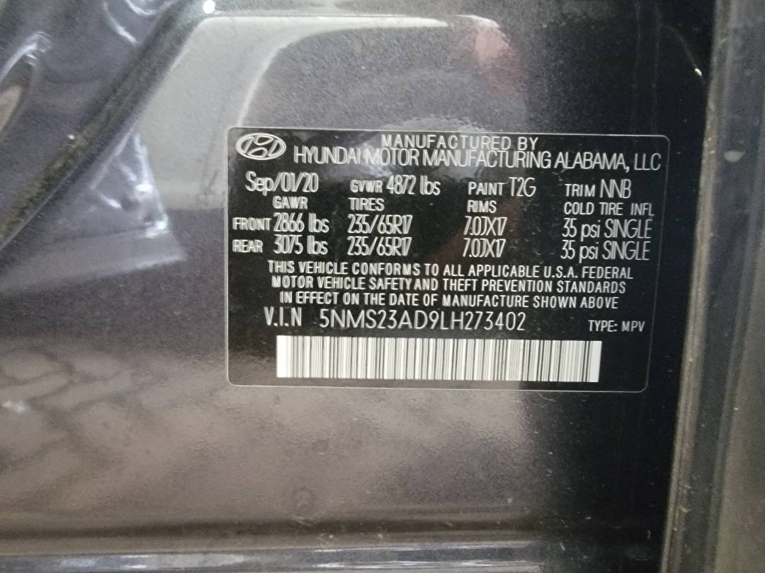 2020 HYUNDAI SANTA FE — 59374 Miles — Lot LH273402 — Souq - Marhaba Auctions Used Cars - Image 9