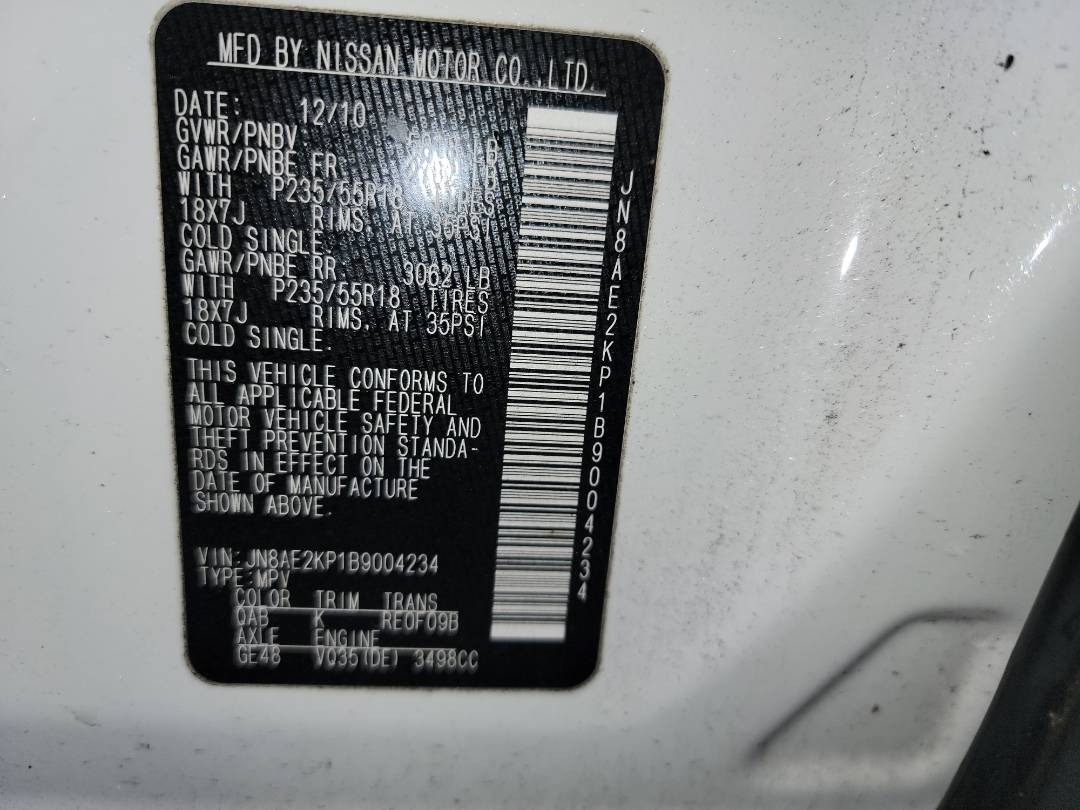 2011 NISSAN QUEST — 190037 Miles — Lot 9004234 - Marhaba Auctions Used Cars - Image 9