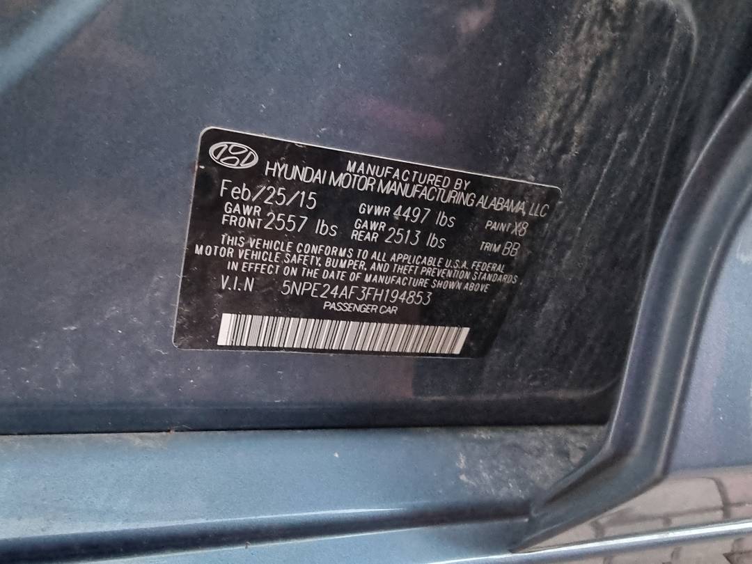 2015 HYUNDAI SONATA — 159375 Miles — Lot 194853 — Ind. 12 - Marhaba Auctions Used Cars - Image 10