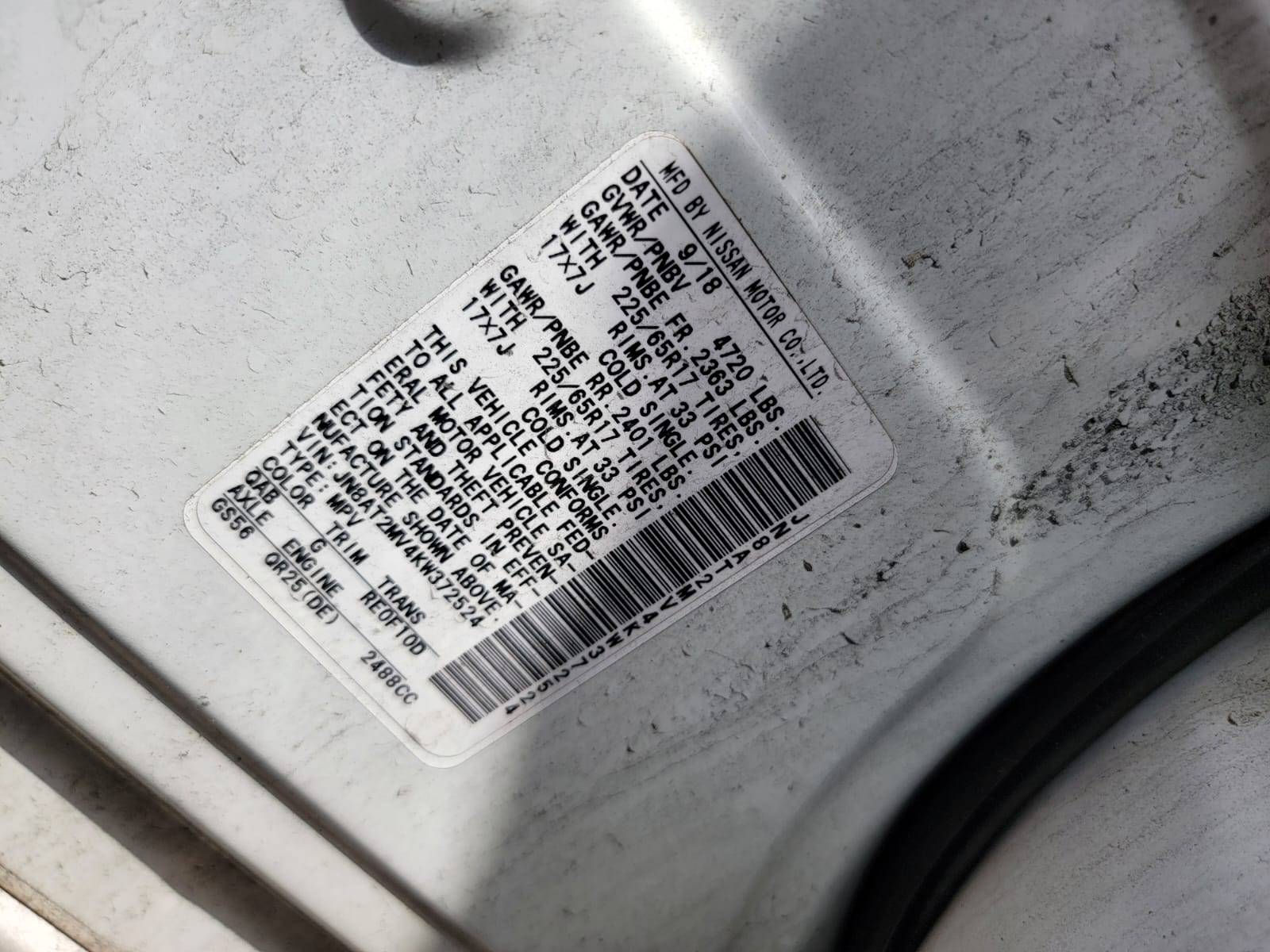 2019 NISSAN ROGUE — 102918 Miles — Lot W372524 — Main - Marhaba Auctions Used Cars - Image 9