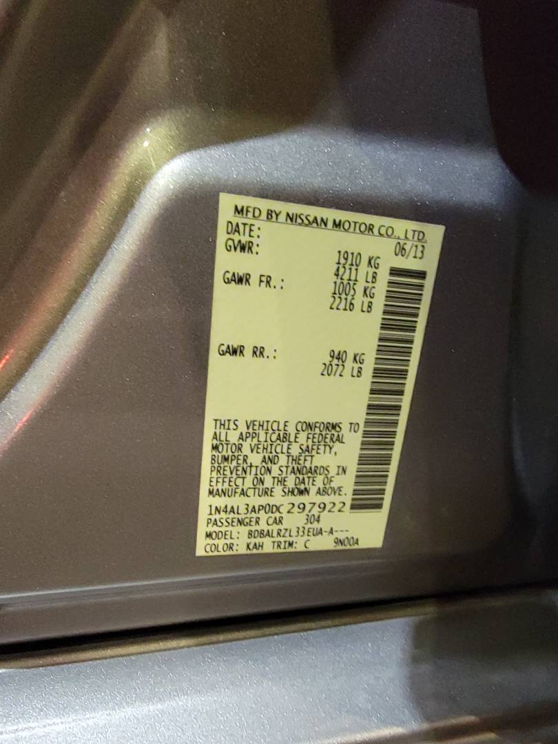 2013 NISSAN ALTIMA — 156744 Miles — Lot DC297922 — Main - Marhaba Auctions Used Cars - Image 7