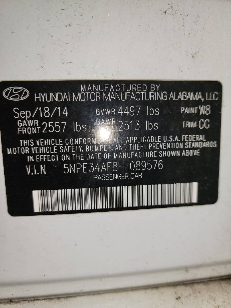 2015 HYUNDAI SONATA — 144330 Miles — Lot 37486284 - Marhaba Auctions Used Cars - Image 4
