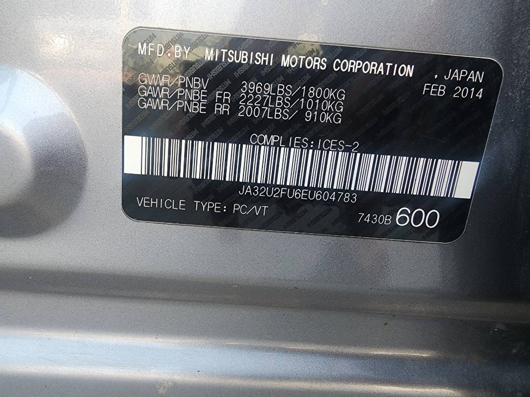 2014 MITSUBISHI LANCER — 170812 KM — Lot 604783 - Marhaba Auctions Used Cars - Image 4