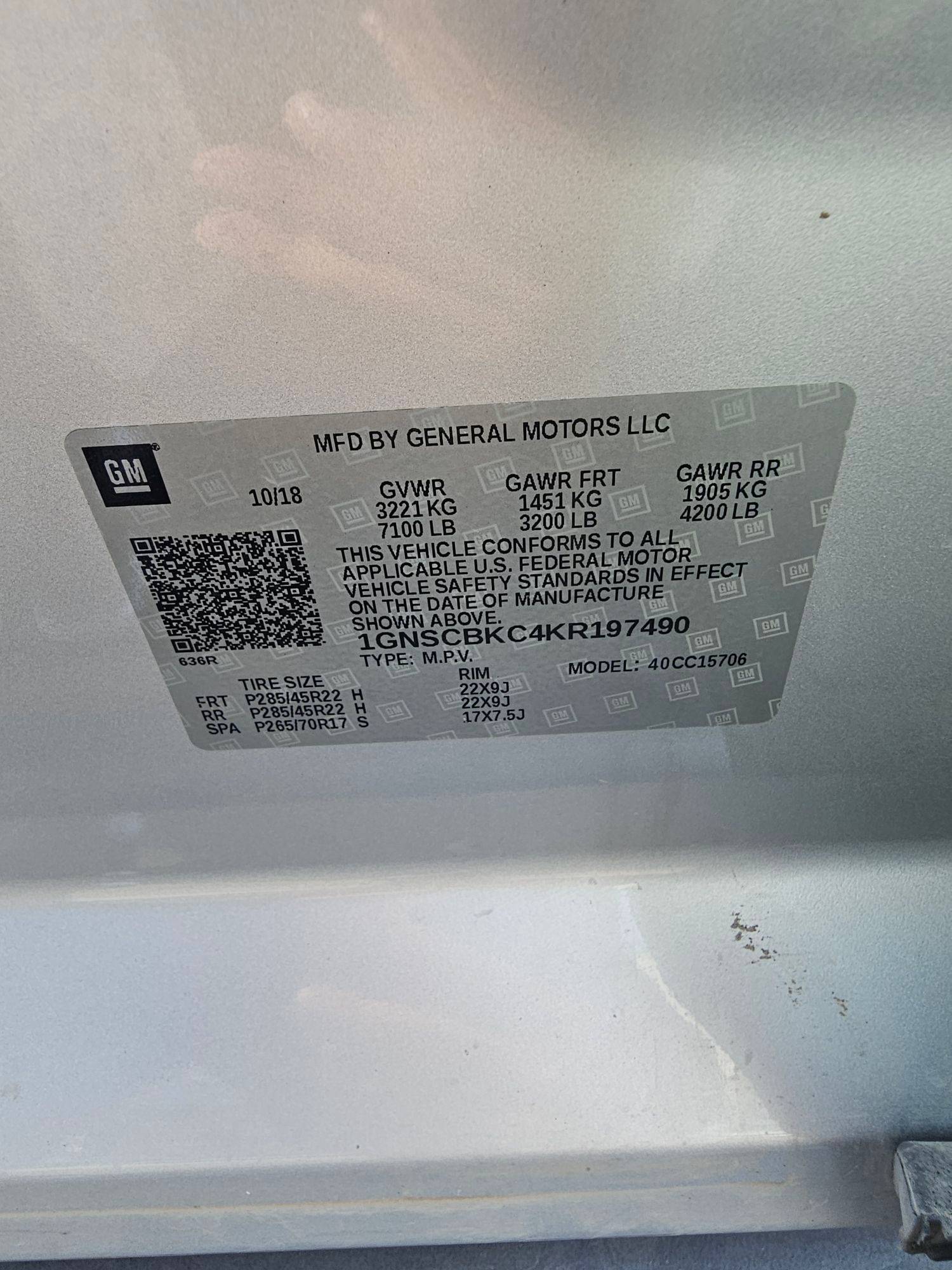 CHEVROLET TAHOE 2019 - Marhaba Auction Used Cars - Image 10