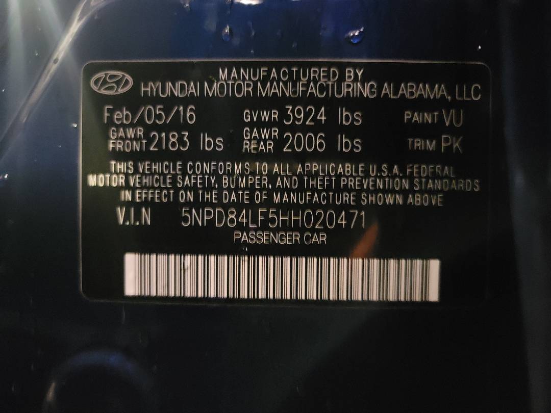2017 HYUNDAI ELANTRA — 164333 Miles — Lot 39649165 — Main - Marhaba Auctions Used Cars - Image 9