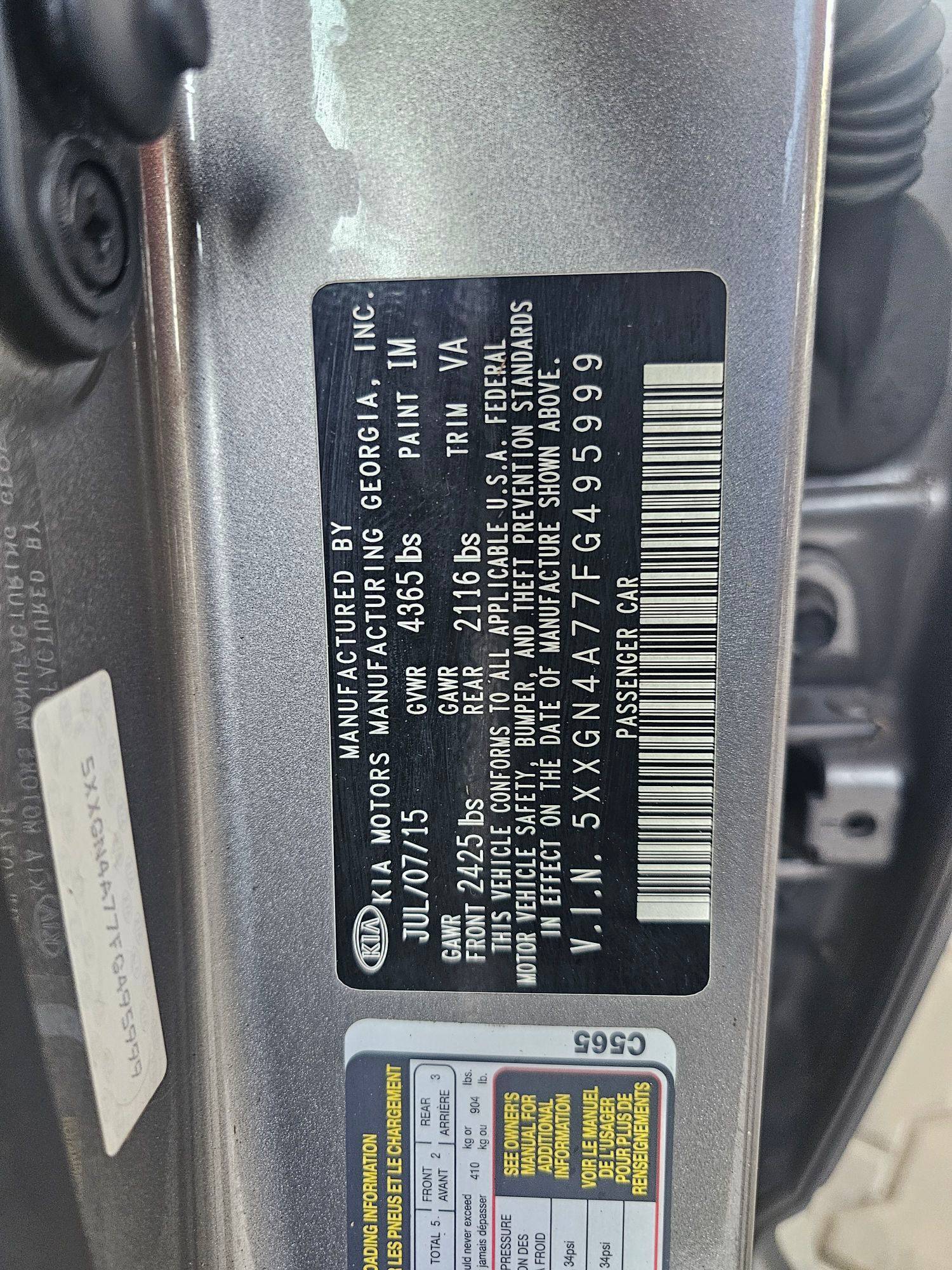 2015 KIA OPTIMA — 157512 Miles — Lot 3035249 — Main - Marhaba Auctions Used Cars - Image 9