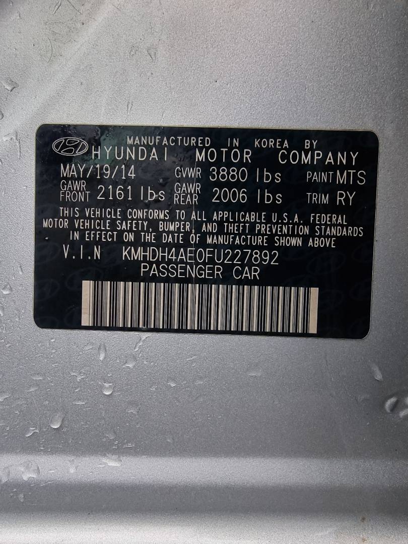 2015 HYUNDAI ELANTRA — 201409 Miles — Lot 125487 — Ind. 12 - Marhaba Auctions Used Cars - Image 10