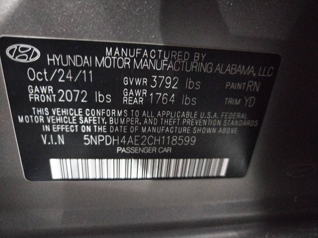 2012 HYUNDAI ELANTRA — 229625 Miles — Lot 37530276 - Marhaba Auctions Used Cars - Image 8