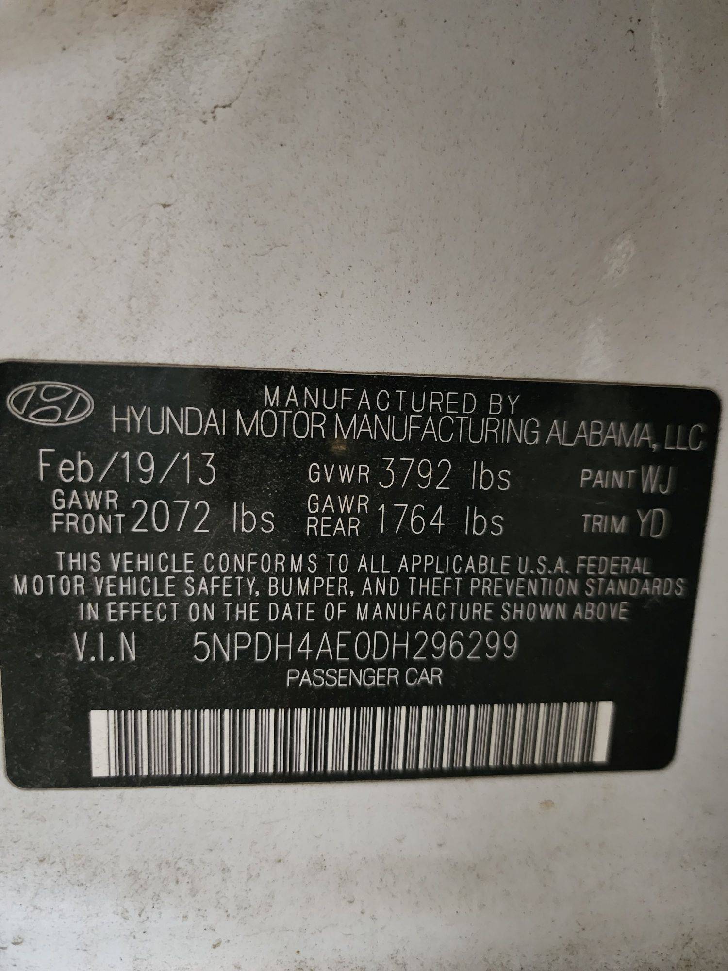 2013 HYUNDAI ELANTRA — 185168 Miles — Lot 296299 — Al Quoz - Marhaba Auctions Used Cars - Image 11