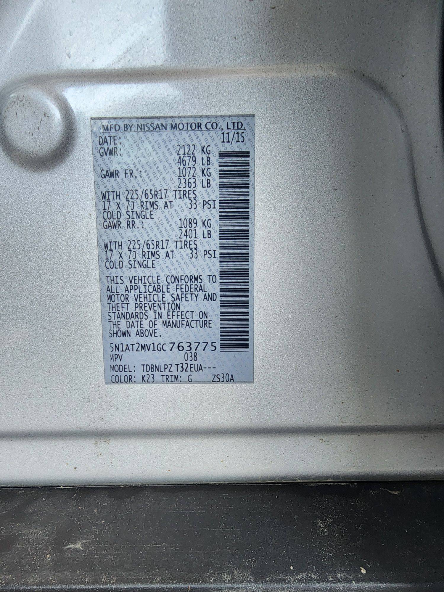 2016 NISSAN ROGUE — 135989 Miles — Lot GC763775 — Souq - Marhaba Auctions Used Cars - Image 9