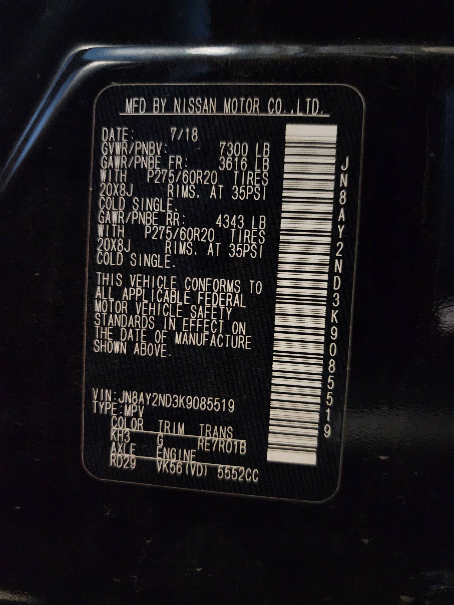 NISSAN ARMADA 2019 - Marhaba Auction Used Cars - Image 8