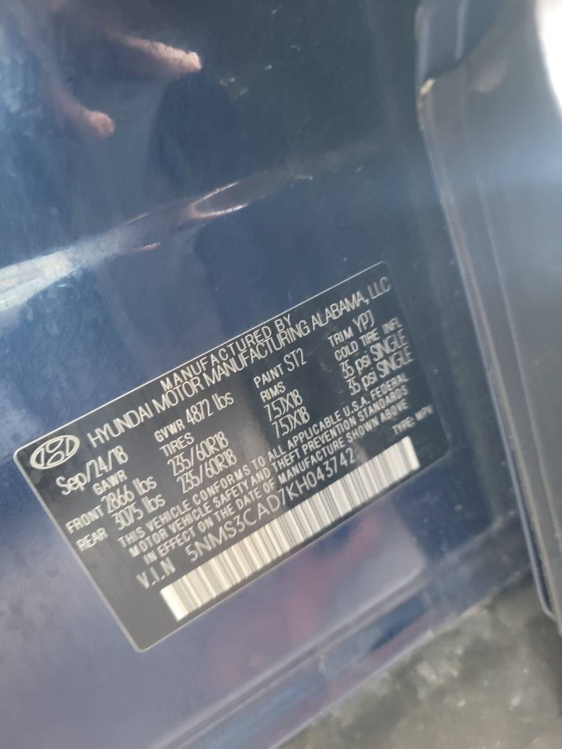 HYUNDAI SANTA FE 2019 - Marhaba Auction Used Cars - Image 9