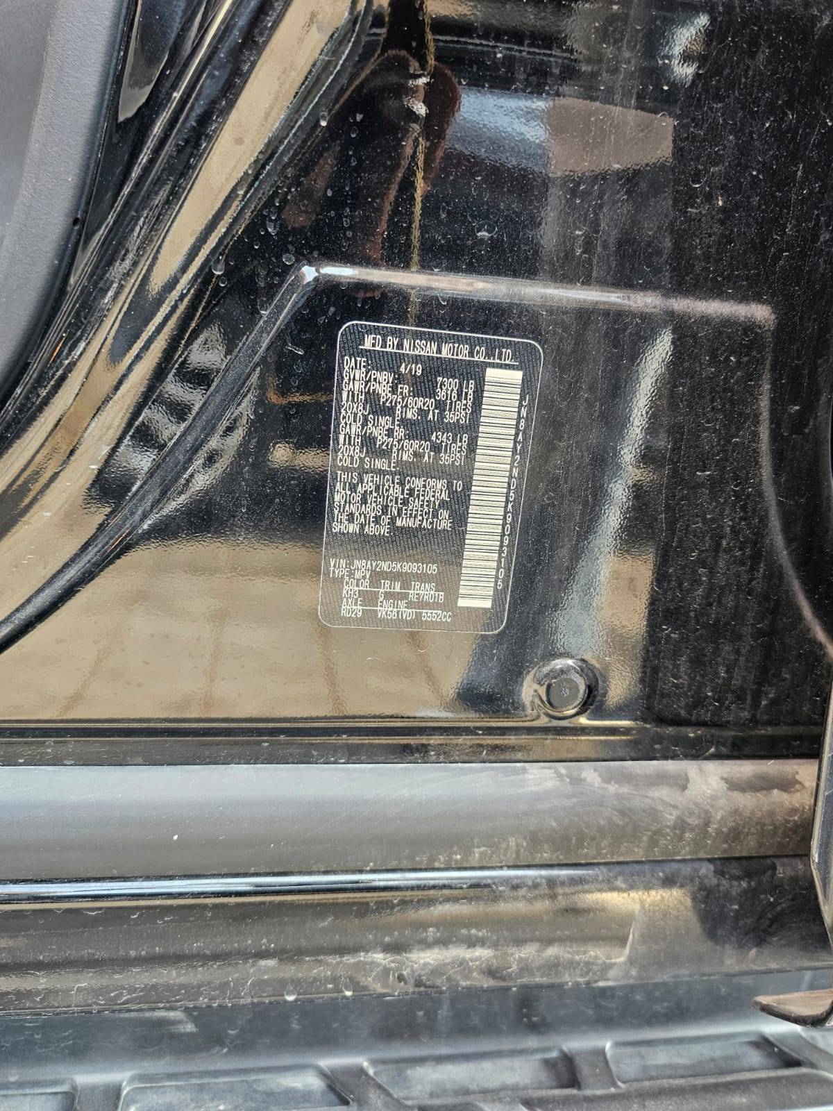 2019 NISSAN ARMADA — 107882 Miles — Lot 9093105 — Main - Marhaba Auctions Used Cars - Image 8