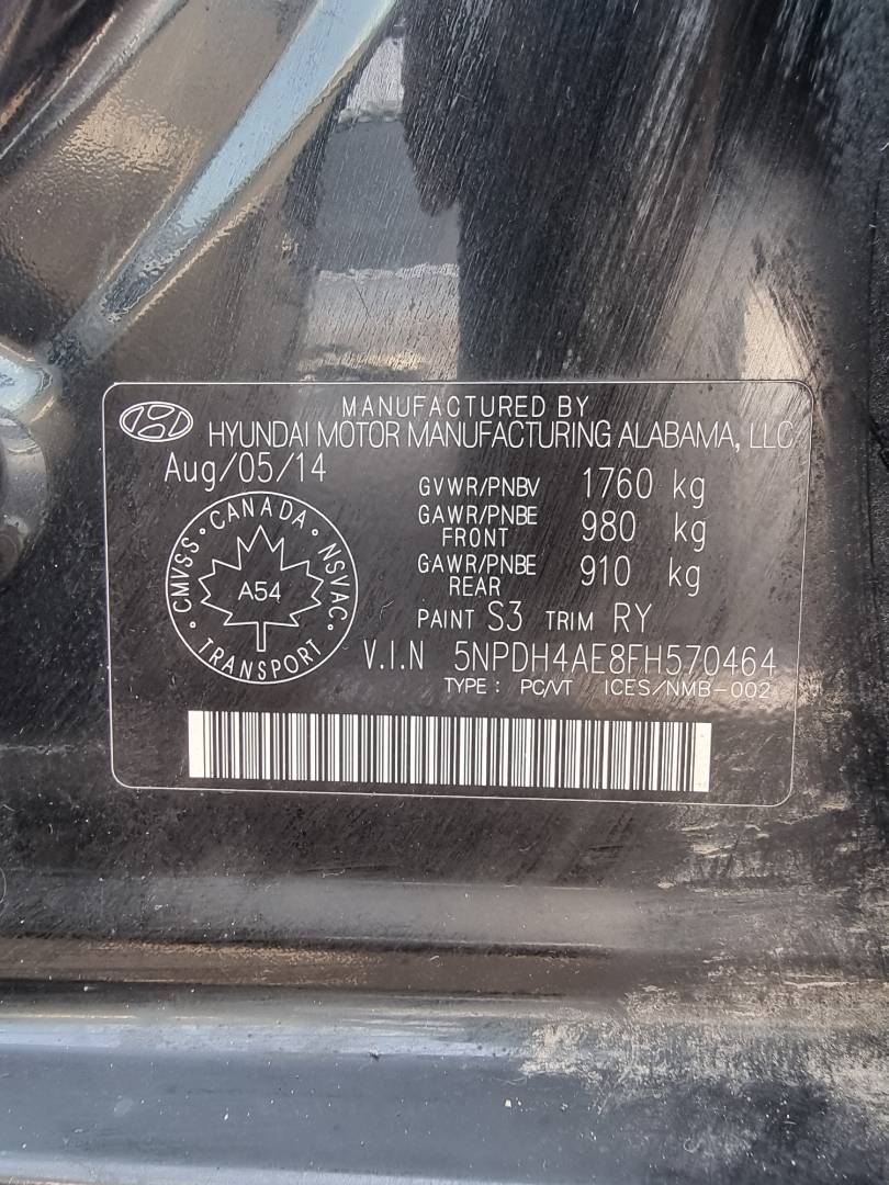 2015 HYUNDAI ELANTRA — 121085 KM — Lot 570464 — Main - Marhaba Auctions Used Cars - Image 6