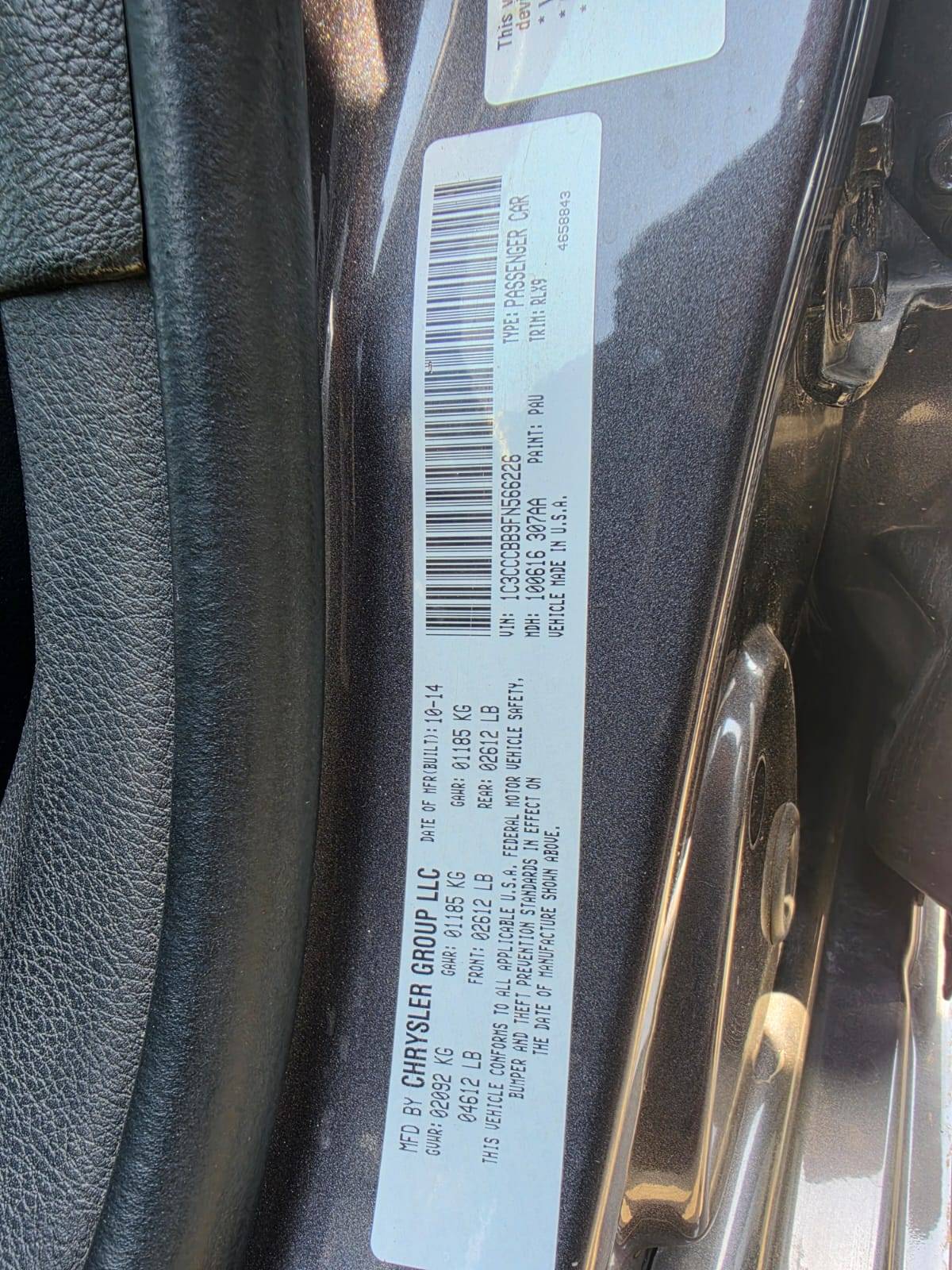 2015 CHRYSLER 200 — 127096 Miles — Lot 566226 - Marhaba Auctions Used Cars - Image 10