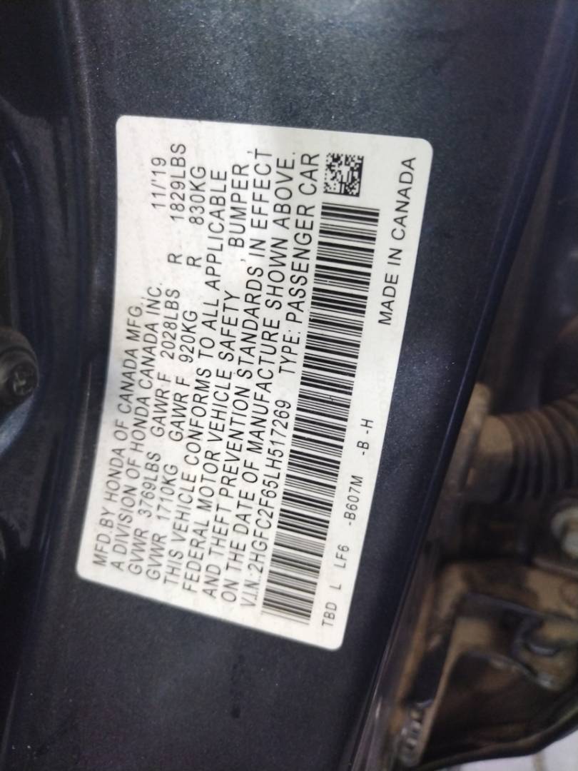 2020 HONDA CIVIC — 36119 Miles — Lot 48970433 - Marhaba Auctions Used Cars - Image 9
