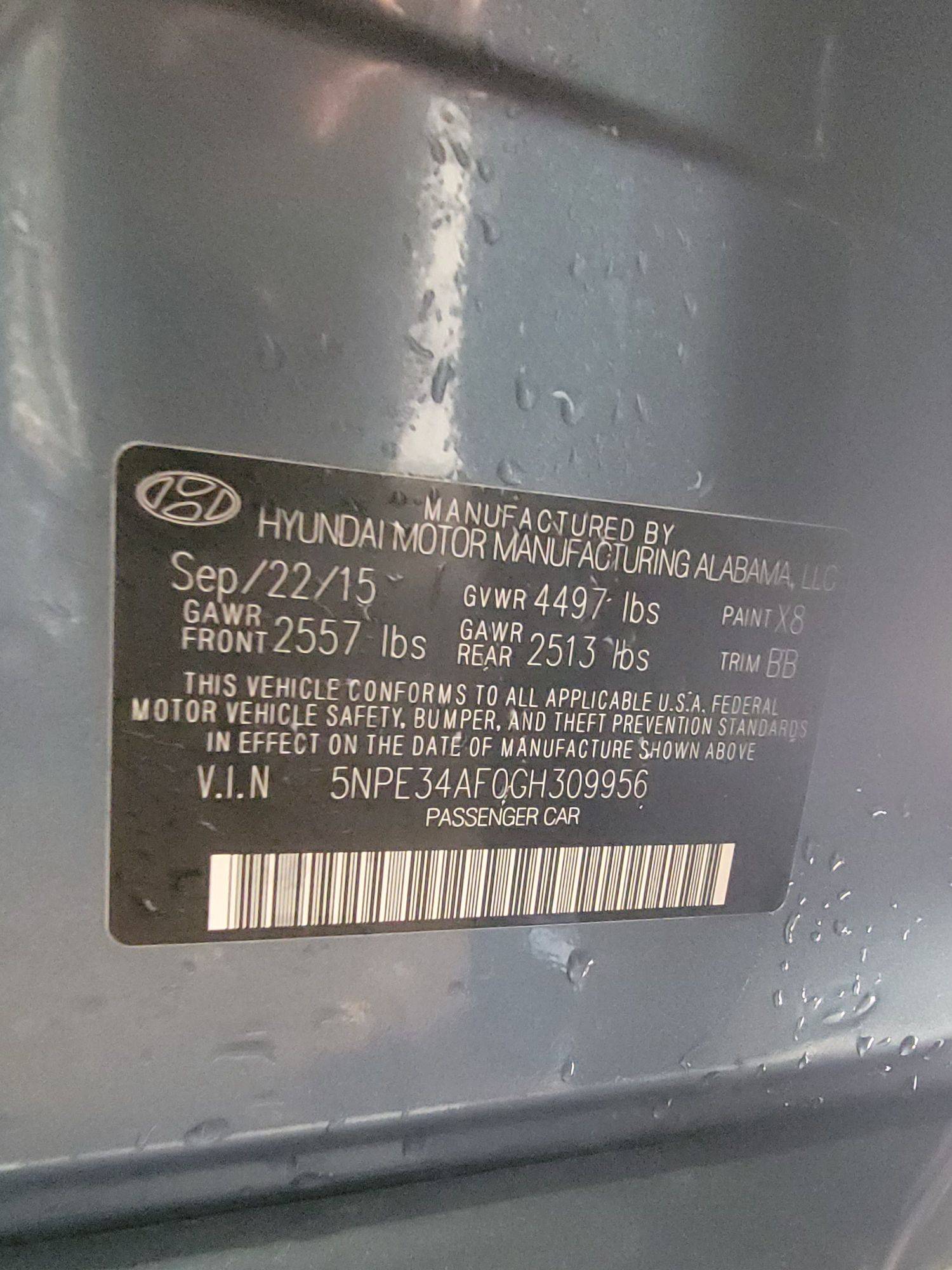 HYUNDAI SONATA 2016 - Marhaba Auction Used Cars - Image 11