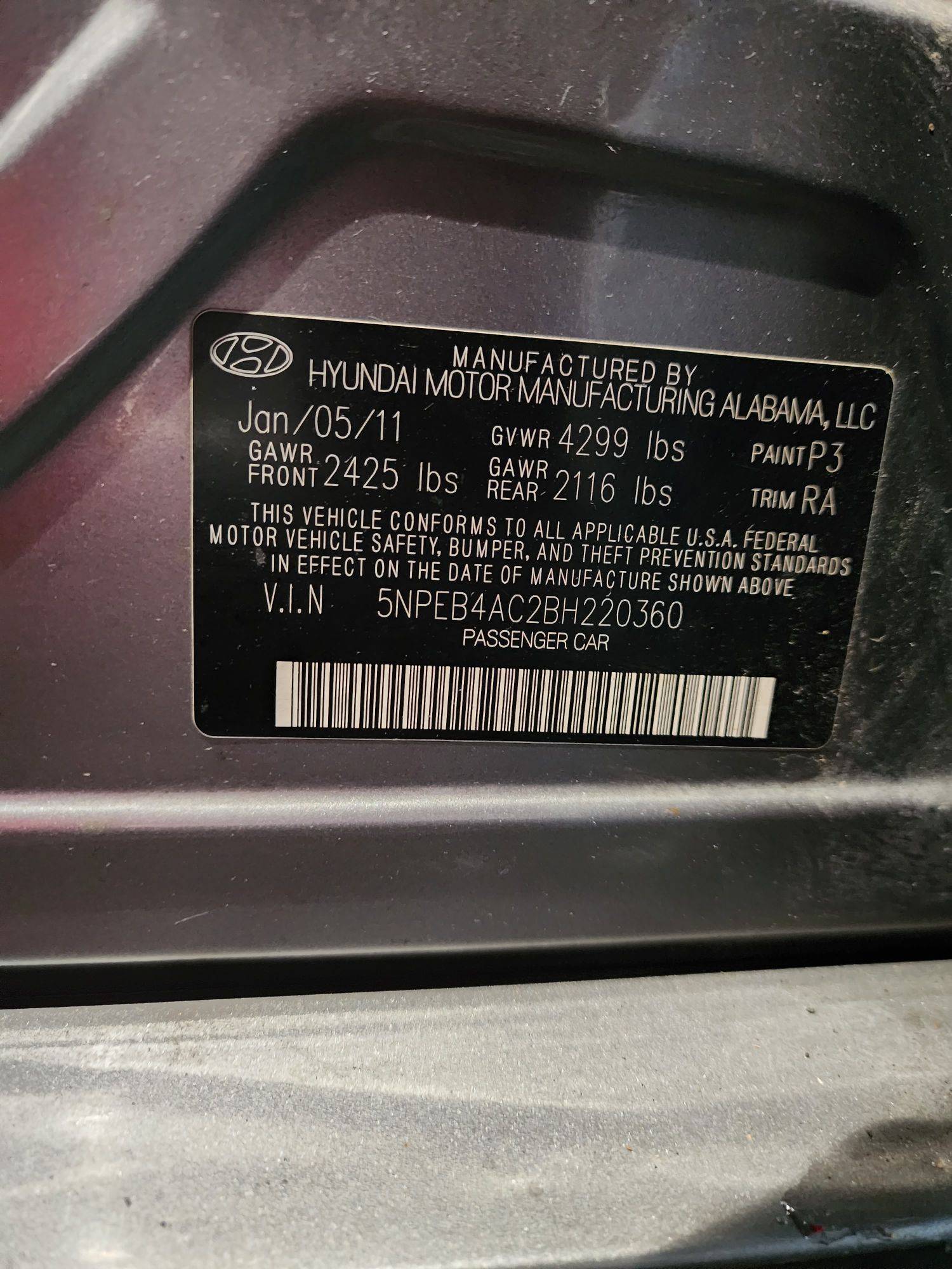 2011 HYUNDAI SONATA — 178062 Miles — Lot 37491283 - Marhaba Auctions Used Cars - Image 9