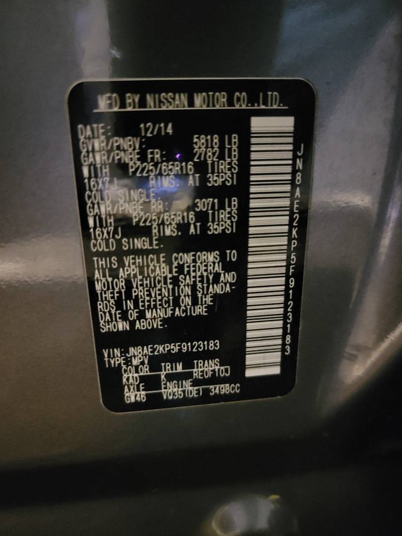 2015 NISSAN QUEST — 163278 Miles — Lot 5F9123183 — Souq - Marhaba Auctions Used Cars - Image 9