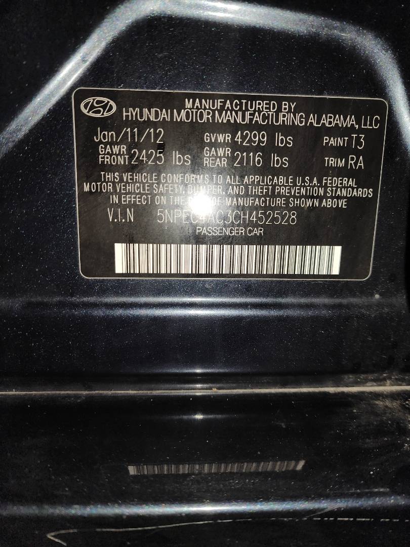 2012 HYUNDAI SONATA — 243720 Miles — Lot 62955643 - Marhaba Auctions Used Cars - Image 4