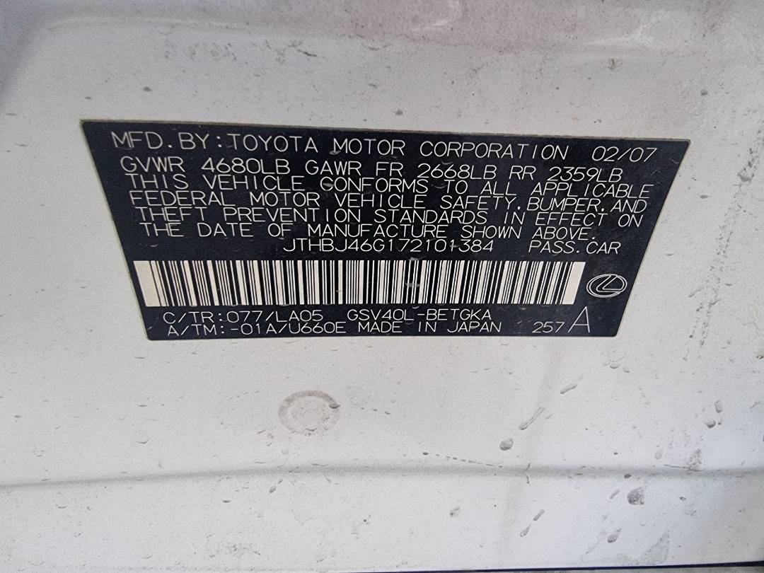 LEXUS ES 350 2007 - Marhaba Auction Used Cars - Image 9