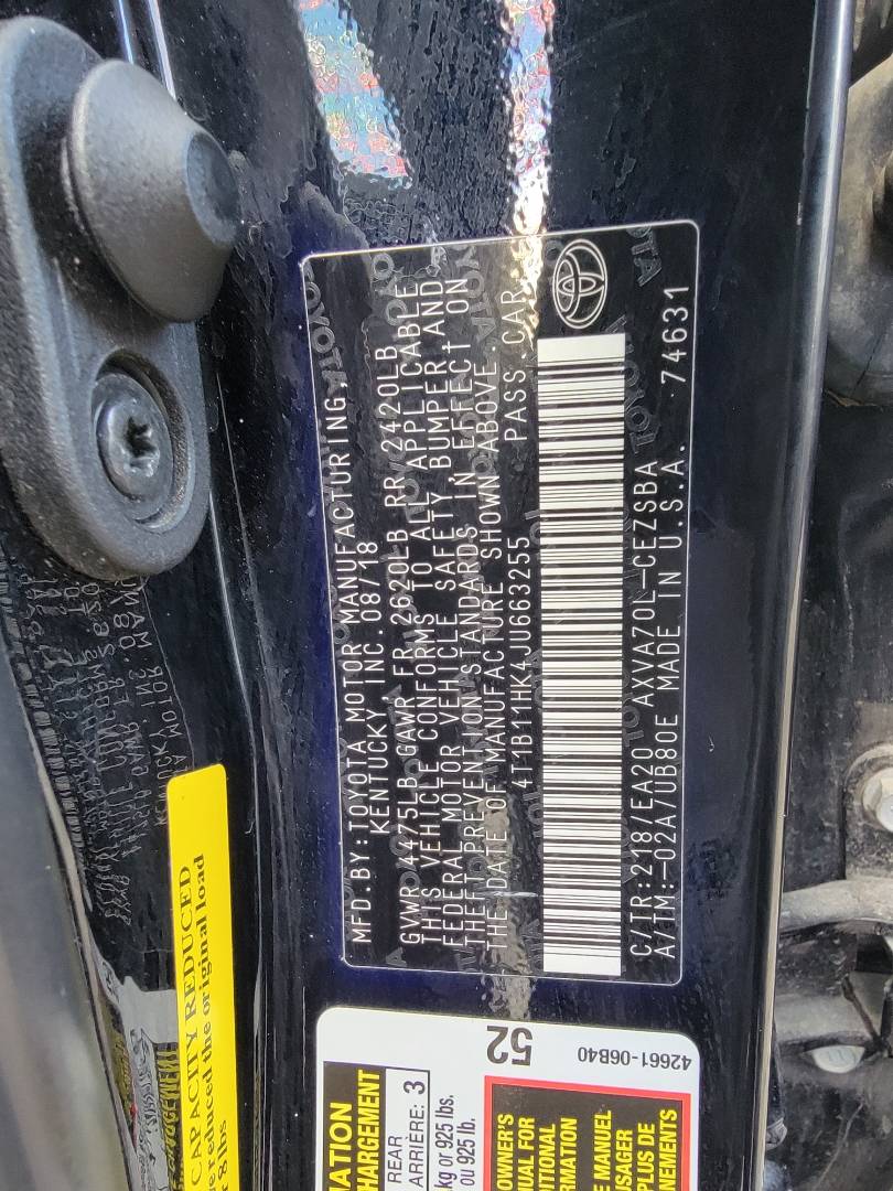 2018 TOYOTA CAMRY — 79031 Miles — Lot 663255 — Main - Marhaba Auctions Used Cars - Image 9