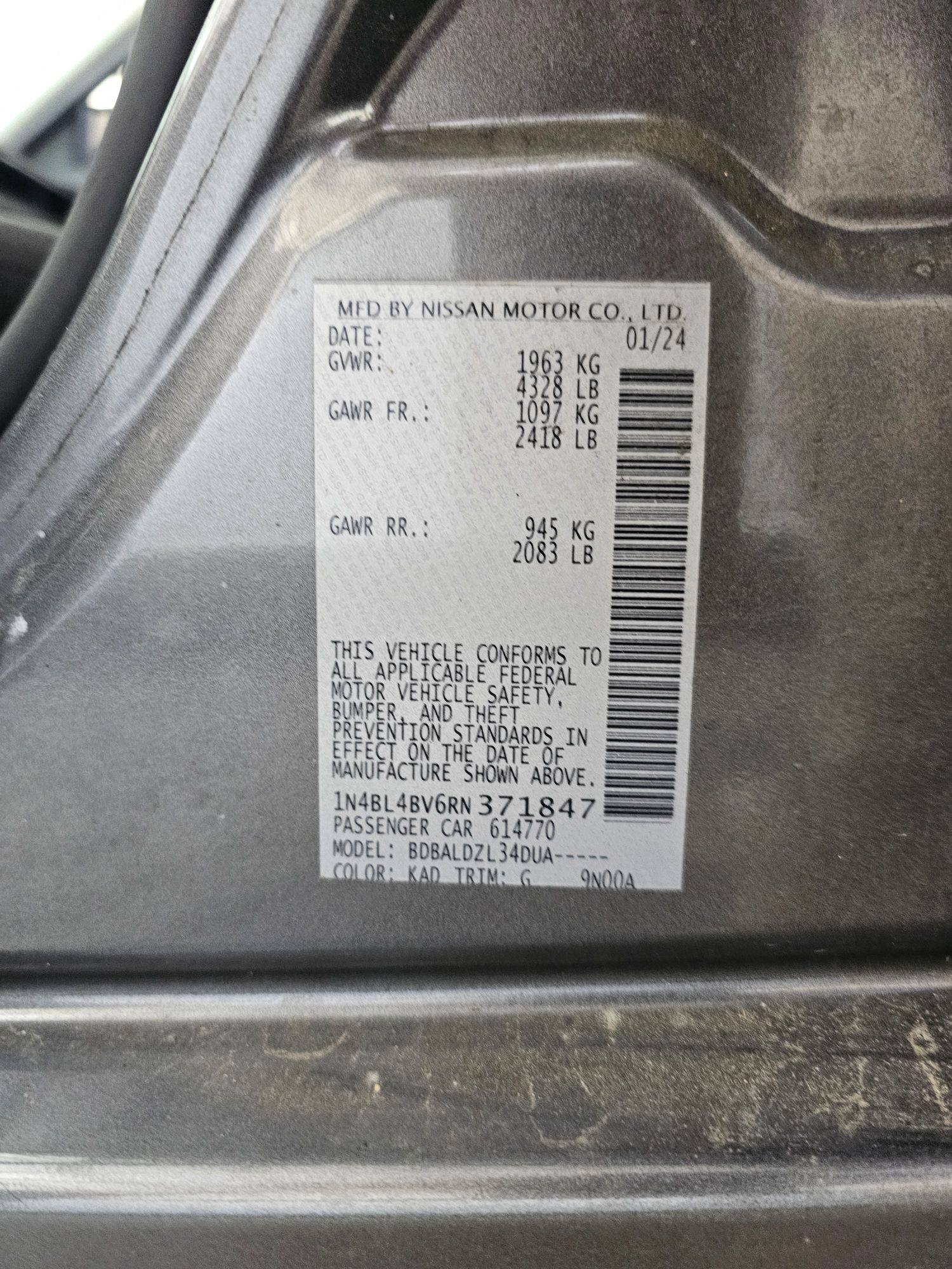 NISSAN ALTIMA 2024 - Marhaba Auction Used Cars - Image 8