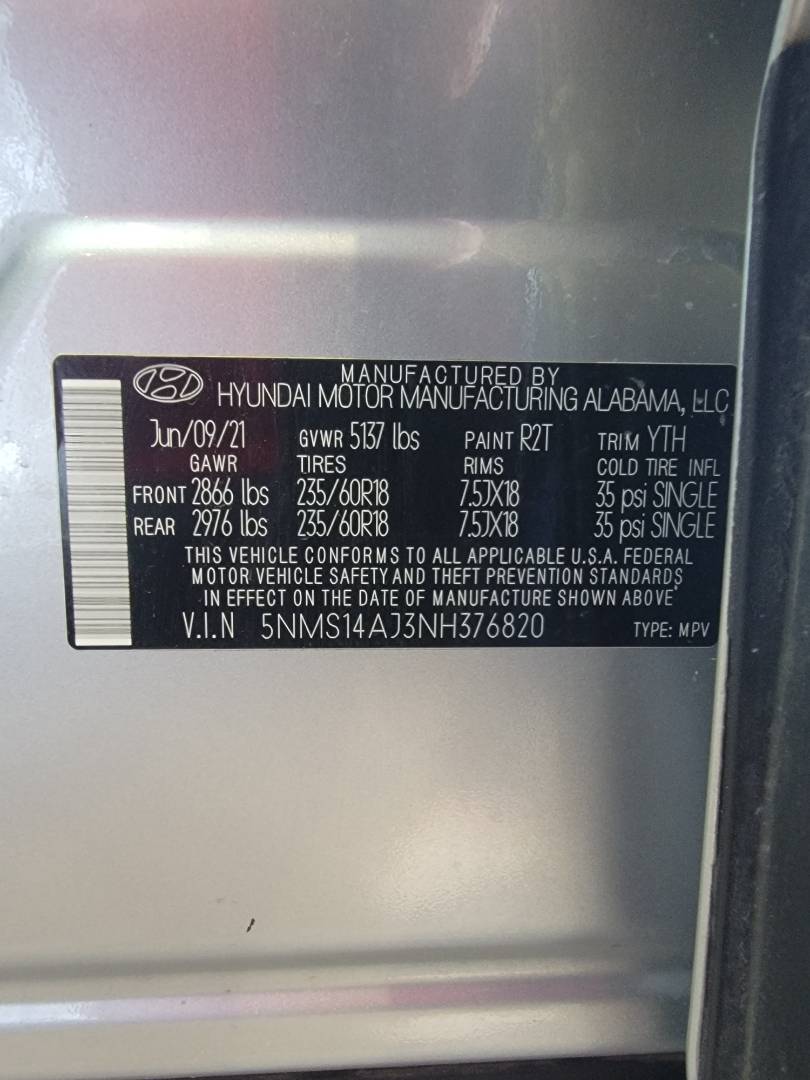 2022 HYUNDAI SANTA FE — 50779 Miles — Lot NH376820 — Main - Marhaba Auctions Used Cars - Image 10