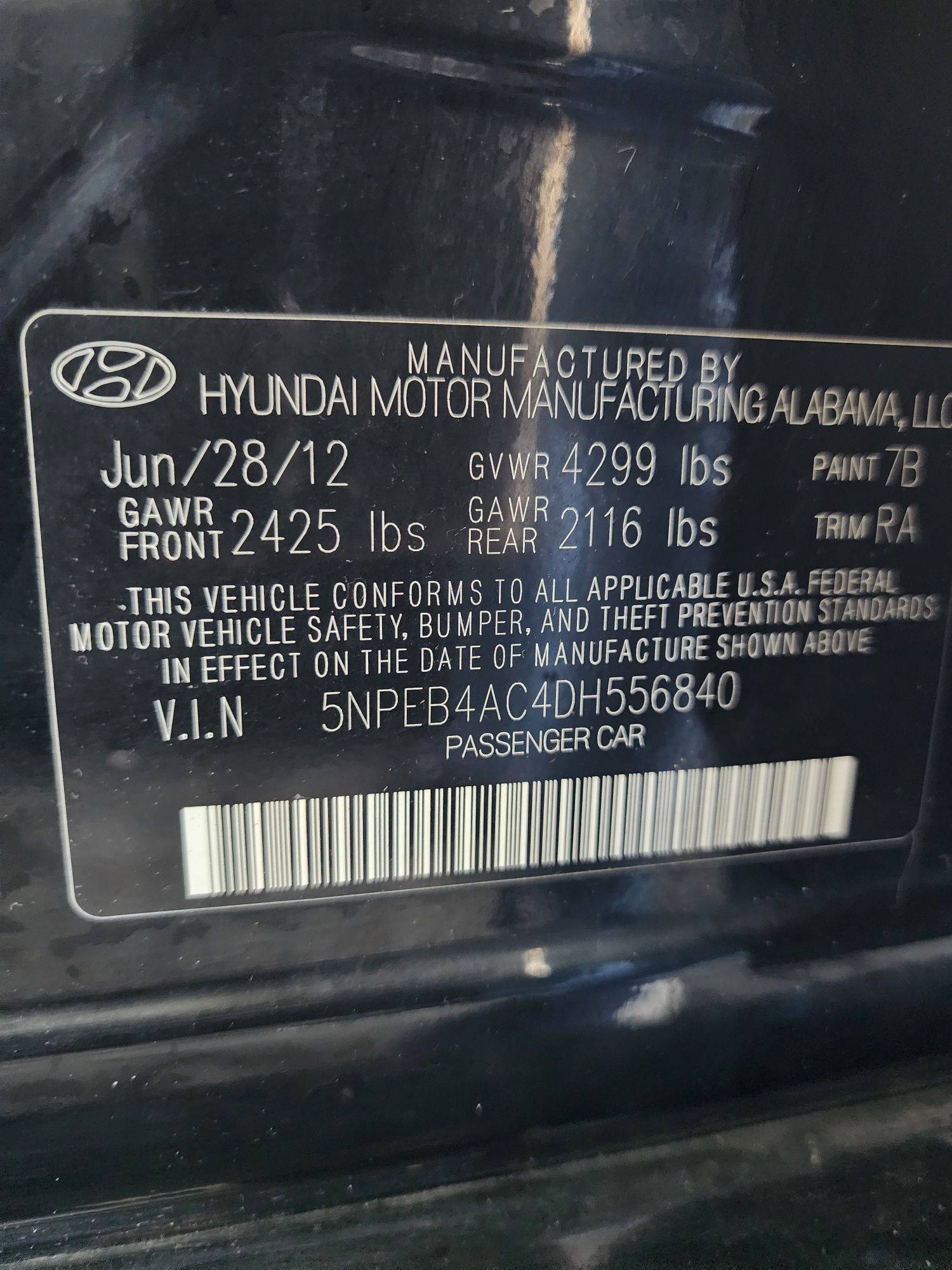 2013 HYUNDAI SONATA — 161945 Miles — Lot 69108643 - Marhaba Auctions Used Cars - Image 3