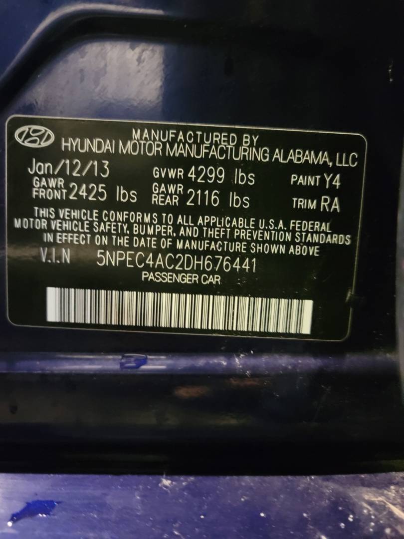 2013 HYUNDAI SONATA — 203920 Miles — Lot H676441 — Main - Marhaba Auctions Used Cars - Image 10