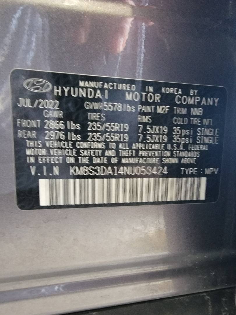 2022 HYUNDAI SANTA FE — 50458 Miles — Lot NU053424 — Main - Marhaba Auctions Used Cars - Image 11