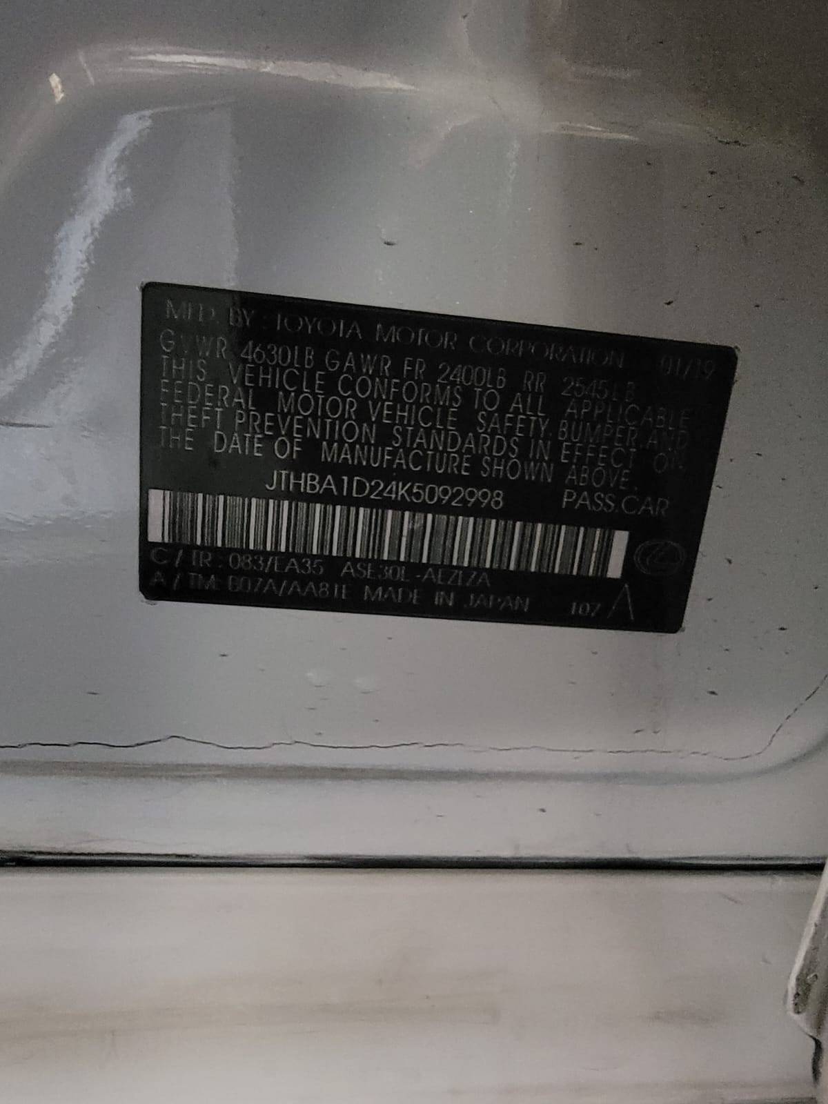 2019 LEXUS IS 300 — 97502 KM — Lot 5092998 — Main - Marhaba Auctions Used Cars - Image 10